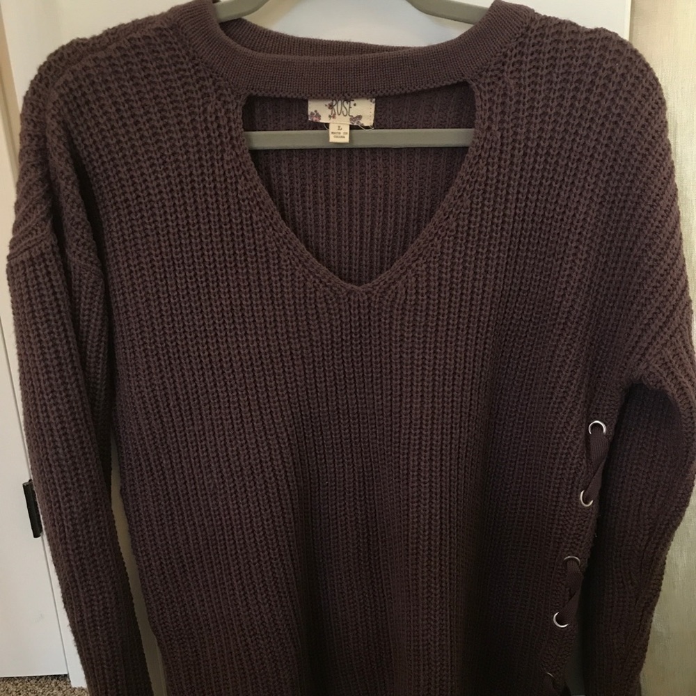 Purple Long Sleeve Knit Side